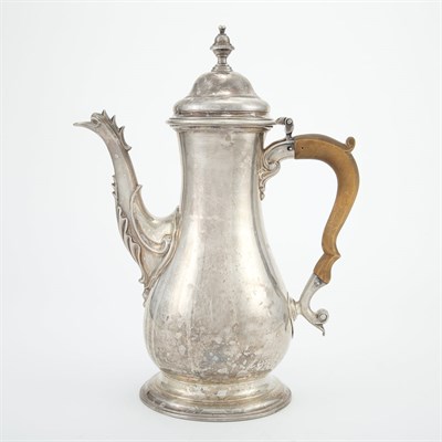 Lot 247 - George III Silver Coffee Pot John Payne,...