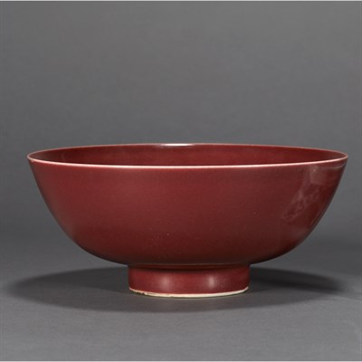 Lot 134 - Chinese Red Glazed Porcelain Bowl 18th Century...