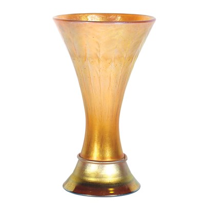 Lot 449 - Tiffany Favrile Glass Footed Vase Circa 1919...