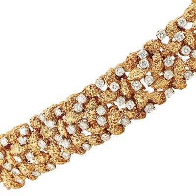 Lot 355 - Gold and Diamond Bracelet