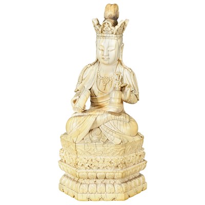 Lot 286 - Chinese Ivory Bodhisattva 18th Century Seated...
