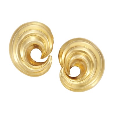 Lot 307 - Pair of Gold Earclips, Cartier