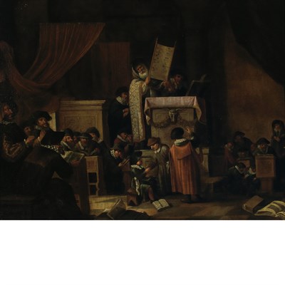 Lot 39 - Dutch School 17th/18th Century A Reading at a...
