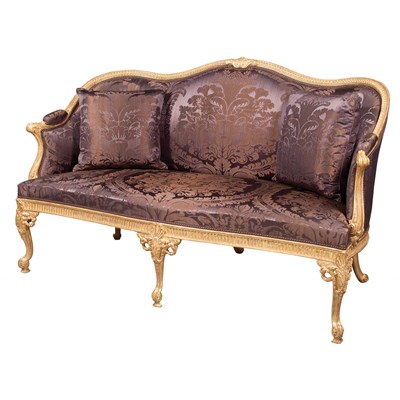 Lot 506 - George III Style Gilt-Limewood Settee In the...