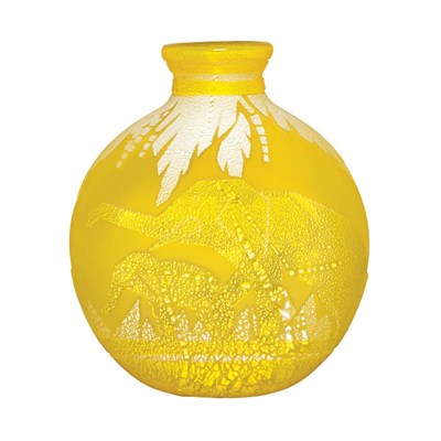 Lot 413 - Muller Freres Art Deco Acid-Etched and...