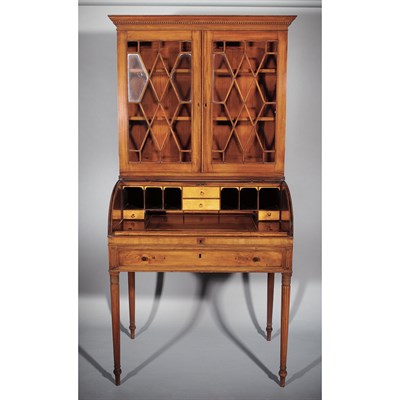 Lot 269 - Federal Mahogany and Satinwood Tambour...