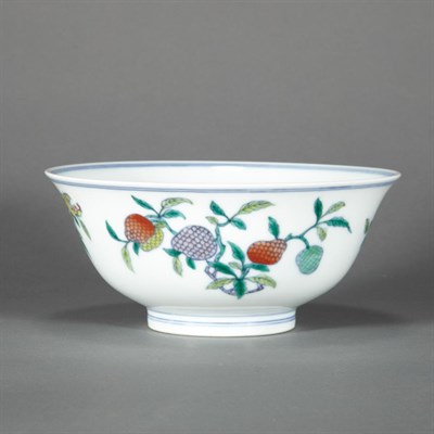 Lot 211 - Chinese Doucai Glazed Porcelain Bowl The deep...