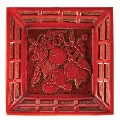 Lot 122 - Asian Cinnabar Red Lacquer Dish 18th/19th...