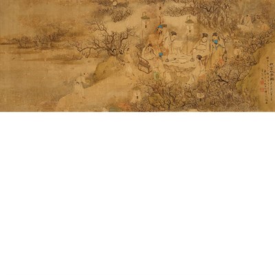 Lot 368 - Chinese School 19th Century Scholars at a...