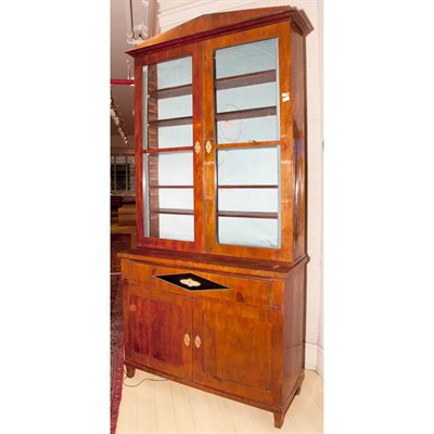 Lot 457 - Biedermeier Ebony and Inlaid Walnut Bookcase...