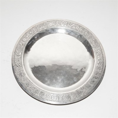 Lot 495 - Mexican Sterling Silver Circular Tray...