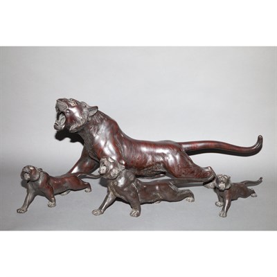 Lot 311 - Group of Five Japanese Bronze Figures of...