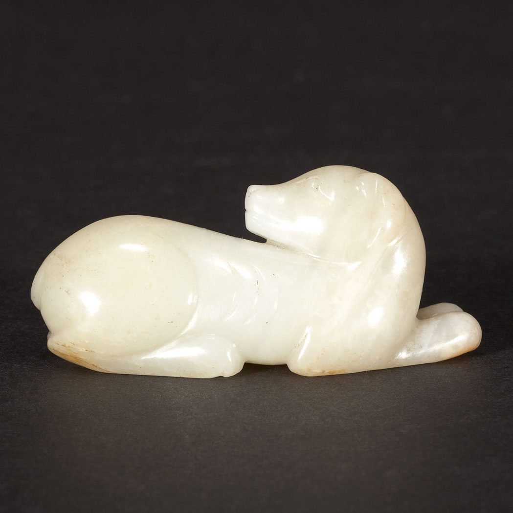 Lot 224 - Two Chinese Jade Hounds Qing Dynasty Both in...
