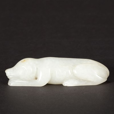 Lot 224 - Two Chinese Jade Hounds Qing Dynasty Both in...