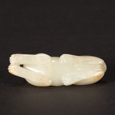 Lot 224 - Two Chinese Jade Hounds Qing Dynasty Both in...