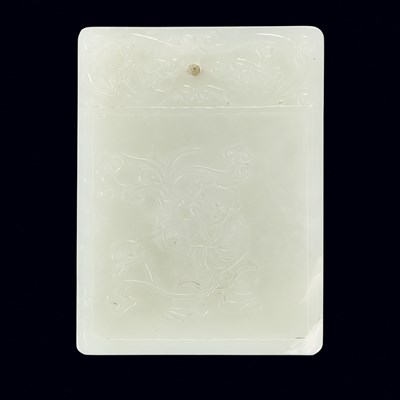 Lot 363 - Two Chinese Celadon Jade Plaques Each of...