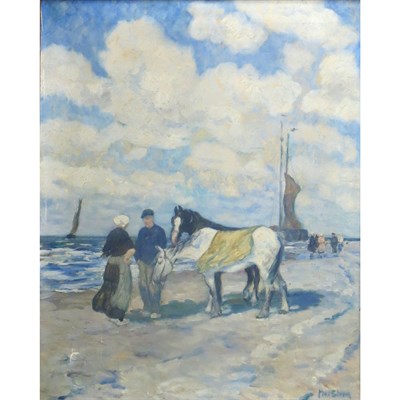 Lot 81 - Max Stern German, 1872-1943 Figures on a Beach,...