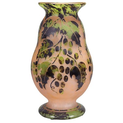 Lot 408 - Degue Art Deco Acid-Etched Cameo Glass Vase Of...