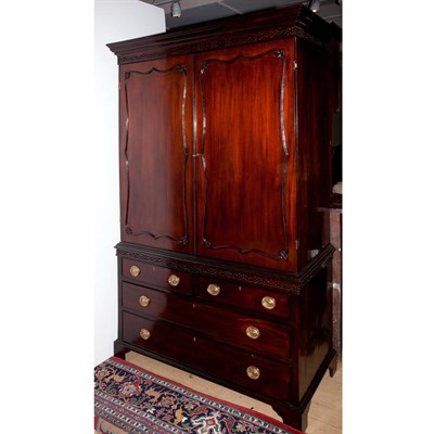 Lot 193 - George III Style Mahogany Linen Press Height 6...
