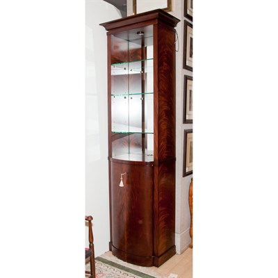 Lot 207 - Mahogany Mirror Back Cabinet Height 7 feet 2...