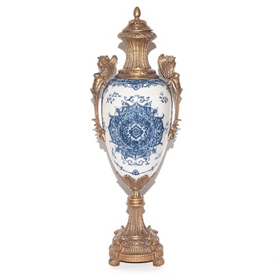 Lot 284 - Empire Style Metal Mounted Blue and White...