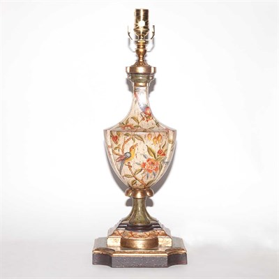 Lot 406 - Italian Style Painted Urn-Form Lamp Height 18...