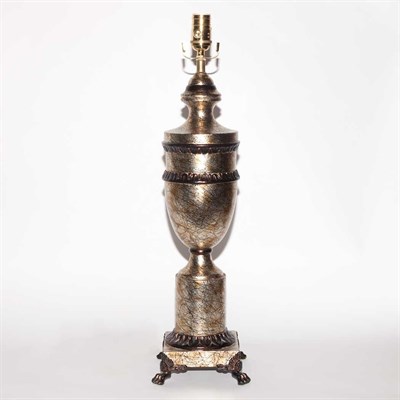 Lot 371 - Metallic Painted Urn-Form Lamp Height 21 1/2...