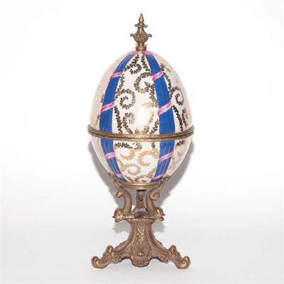 Lot 294 - French Style Gilt-Metal Mounted Porcelain Egg...