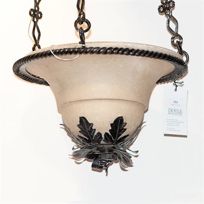 Lot 321 - Neoclassical Style Metal and Alabaster Hall...