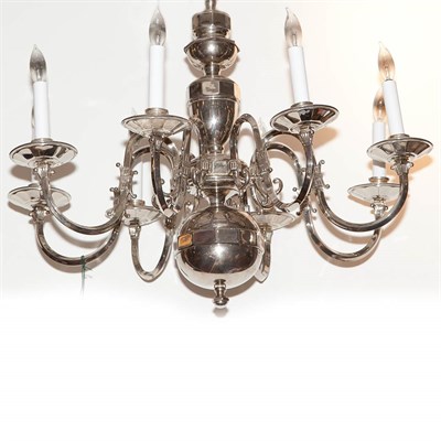 Lot 319 - English Style Silver Plated Eight-Light...