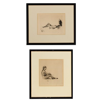 Lot 96 - Artist Unknown [FEMALE NUDES] Three drypoints,...