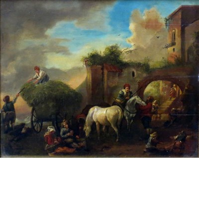 Lot 31 - Manner of Peter van Laer Figures on a Road...