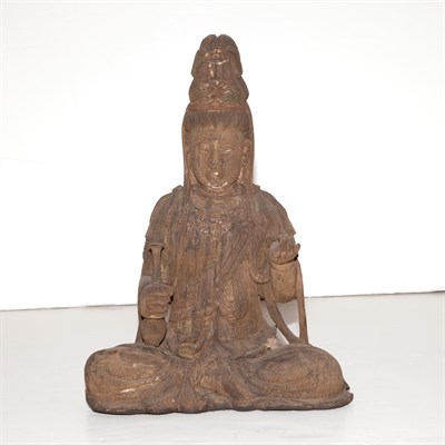 Lot 206 - Asian Carved Wood Figure of Guanyin Height 16...