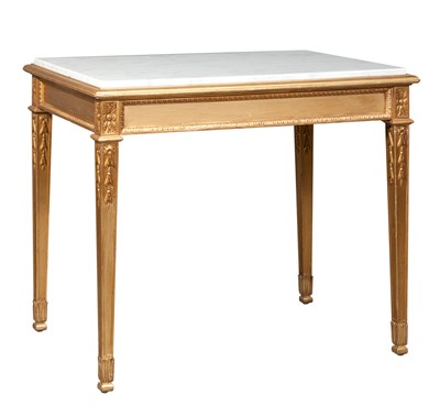 Lot 115 - Louis XVI Style Gold Painted Center Table...