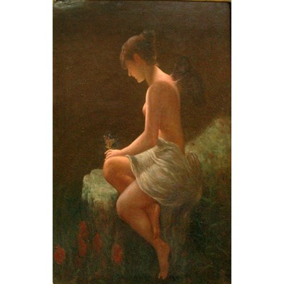 Lot 4 - After Wilhelm Kray Psyche Oil on canvas 40 1/4...