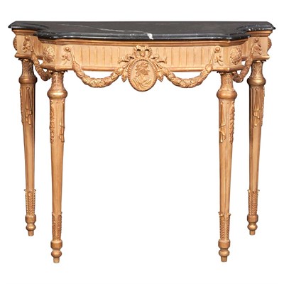Lot 216 - Louis XVI Style Carved and Gold Painted Wood...