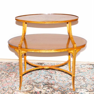 Lot 410 - George III Style Satinwood Two-Tier Side Table...