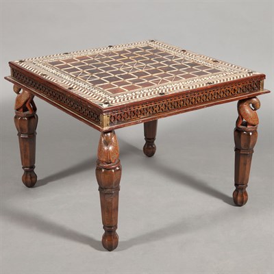 Lot 320 - Anglo-Indian Bone Inlaid Rosewood Low Table...