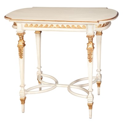 Lot 210 - Louis XVI Style Ivory Painted and Parcel Gilt...