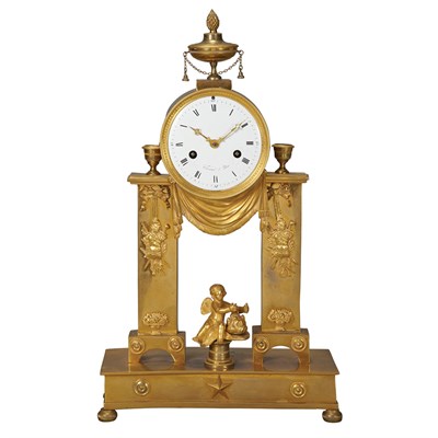 Lot 507 - Louis XVI Style Gilt-Bronze Portico Clock 19th...