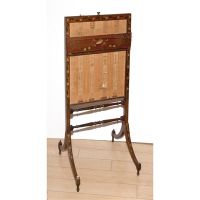 Lot 432 - Edwardian Style Painted Mahogany Fire Screen...