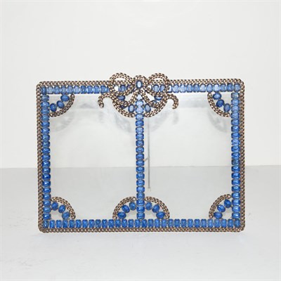 Lot 409 - Metal and Jeweled Double Picture Frame Height...