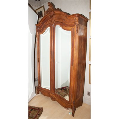 Lot 231 - Continental Rococo Style Fruitwood Armoire...