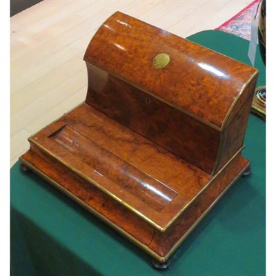 Lot 131 - Victorian Brass Mounted Burr Walnut Writing...