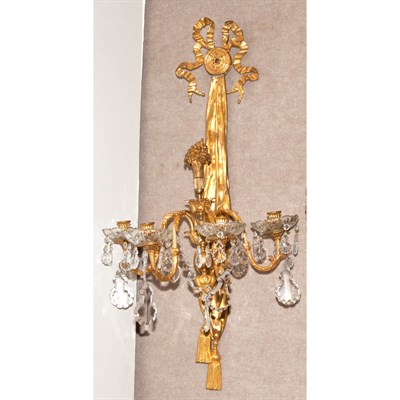 Lot 132 - Pair of Louis XVI Style Gilt-Bronze Four-Light...