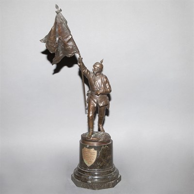 Lot 127 - German Presentation Bronze Figure of a German...