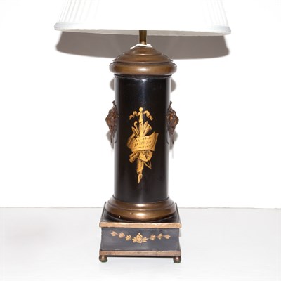 Lot 450 - Regency Style Painted Tole Canister Lamp...