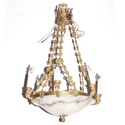 Lot 350 - Empire Style Marble and Gilt-Metal and...