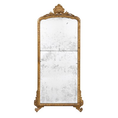 Lot 446 - Continental Gilt-Wood Mirror The arched...