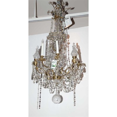 Lot 292 - Louis XV Style Gilt-Metal Six-Light Chandelier...